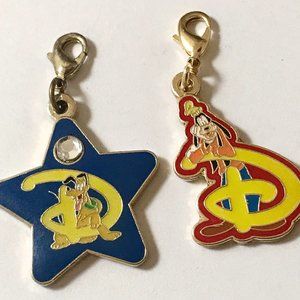 Vintage Disney Dogs Goofy & Pluto Charm Clip On